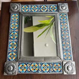 TALAVERA TILE MIRROR W/ MULTI-COLORED TILES